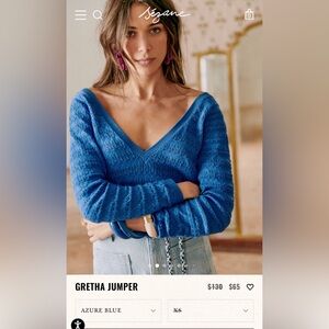 Sezane Blue Gretha Jumper